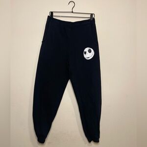 Disney Black Sweatpants with Jack Skellington Design